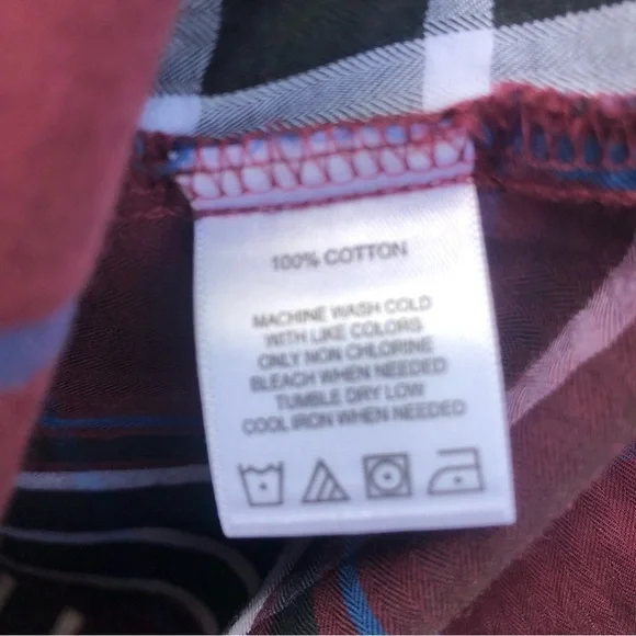 Foxcroft burgundy preppy plaid top shirt L14 - Picture 9 of 10